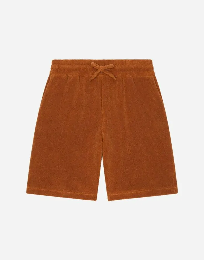 Dolce and Gabbana Trousers And Shorts Children Terrycloth Shorts With Logo Tag Brown Dolce and Gabbana Trousers And Shorts Children Terrycloth Shorts With Logo Tag Brown