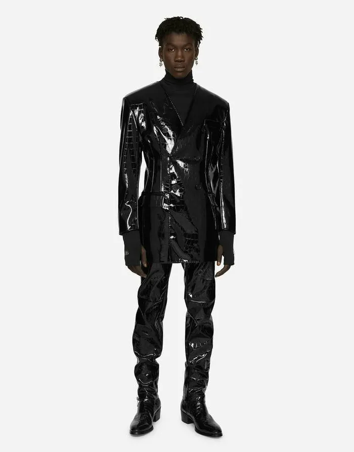 Dolce and Gabbana Trousers And Shorts Men Alligatorprint Technical Fabric Pants Black Dolce and Gabbana Trousers And Shorts Men Alligatorprint Technical Fabric Pants Black
