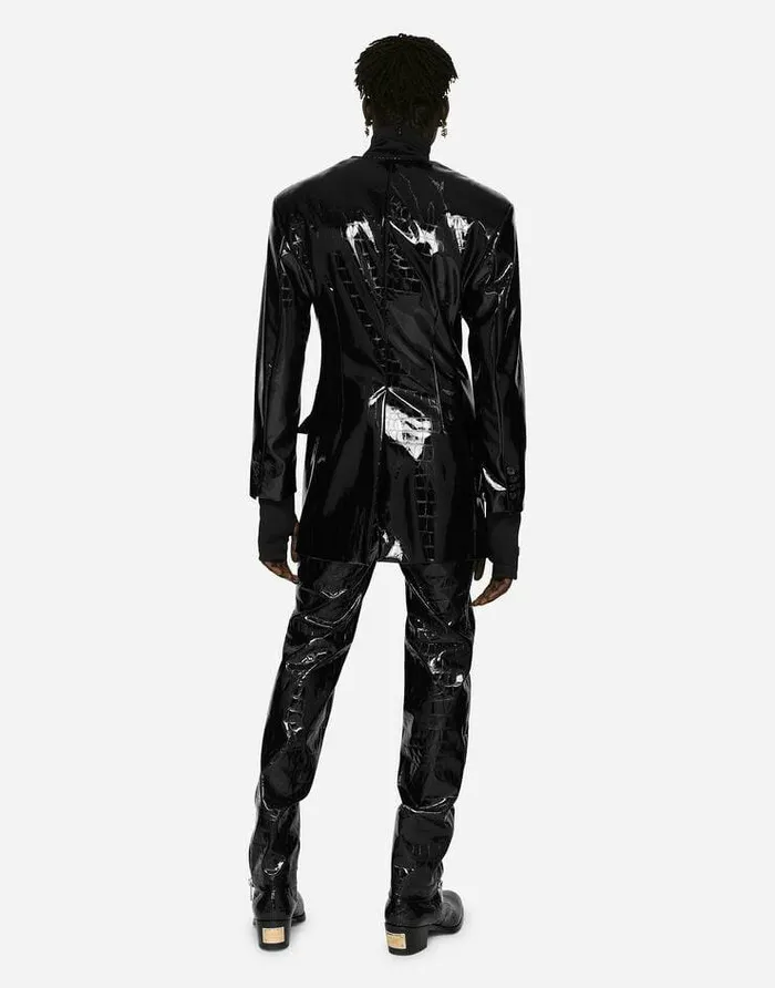Dolce and Gabbana Trousers And Shorts Men Alligatorprint Technical Fabric Pants Black Dolce and Gabbana Trousers And Shorts Men Alligatorprint Technical Fabric Pants Black