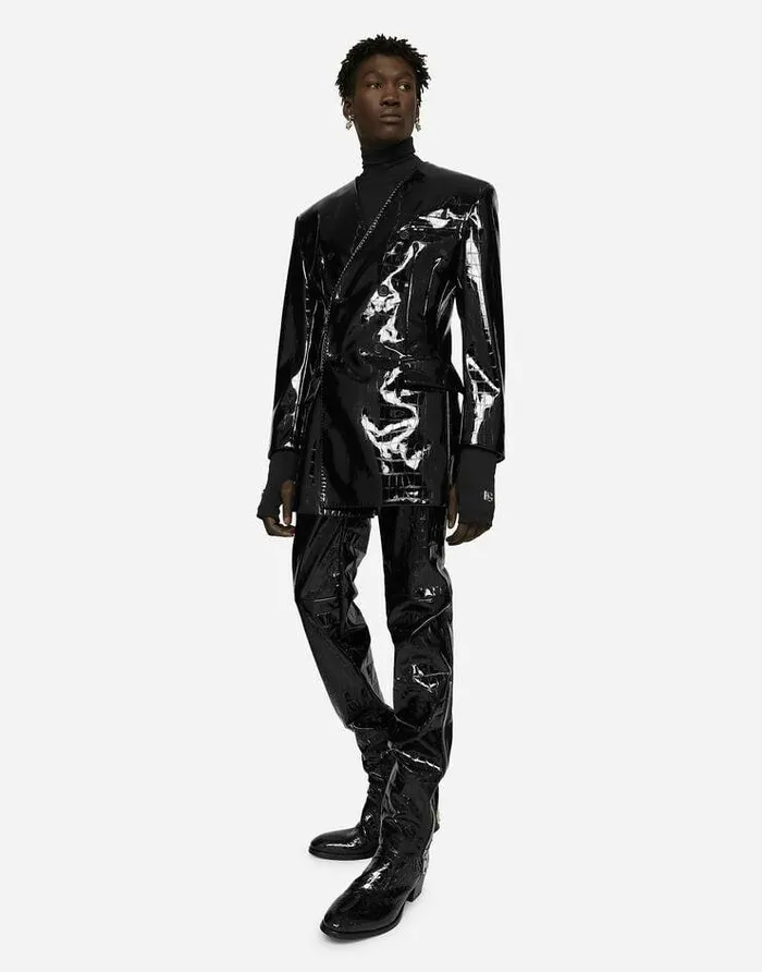 Dolce and Gabbana Trousers And Shorts Men Alligatorprint Technical Fabric Pants Black Dolce and Gabbana Trousers And Shorts Men Alligatorprint Technical Fabric Pants Black