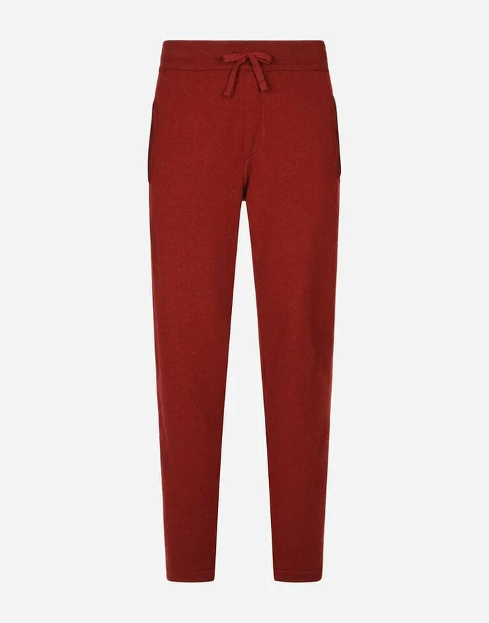 Dolce and Gabbana Trousers And Shorts Men Cashmere Jogging Pants With DG Logo Bordeaux Dolce and Gabbana Trousers And Shorts Men Cashmere Jogging Pants With DG Logo Bordeaux