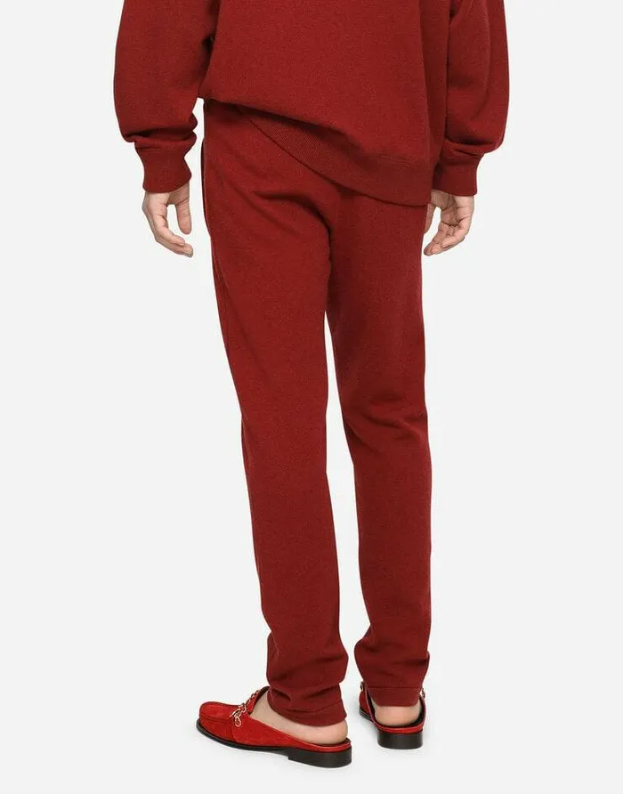Dolce and Gabbana Trousers And Shorts Men Cashmere Jogging Pants With DG Logo Bordeaux Dolce and Gabbana Trousers And Shorts Men Cashmere Jogging Pants With DG Logo Bordeaux
