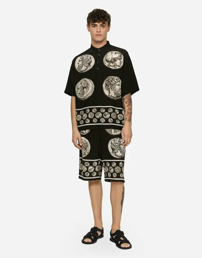 Dolce and Gabbana Trousers And Shorts Men Crpe De Chine Bermuda Jogging Pants Black Dolce and Gabbana Trousers And Shorts Men Crpe De Chine Bermuda Jogging Pants Black