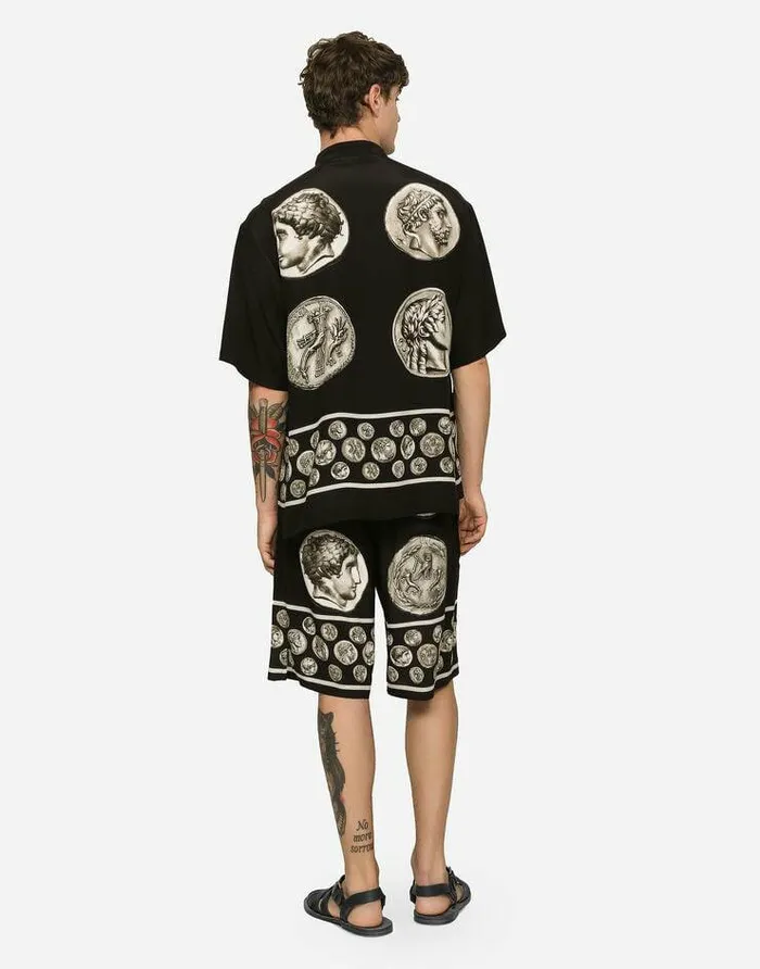 Dolce and Gabbana Trousers And Shorts Men Crpe De Chine Bermuda Jogging Pants Black Dolce and Gabbana Trousers And Shorts Men Crpe De Chine Bermuda Jogging Pants Black