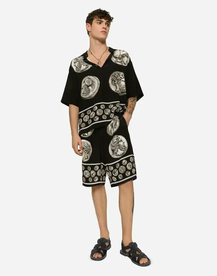Dolce and Gabbana Trousers And Shorts Men Crpe De Chine Bermuda Jogging Pants Black Dolce and Gabbana Trousers And Shorts Men Crpe De Chine Bermuda Jogging Pants Black