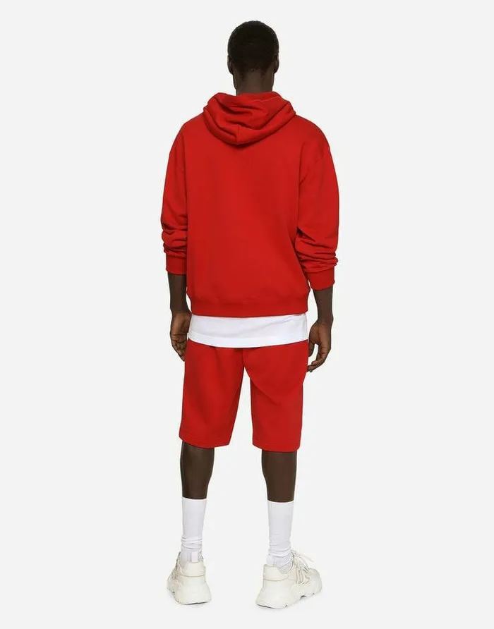 Dolce and Gabbana Trousers And Shorts Men Jersey Jogging Shorts With Logo Tag Red Dolce and Gabbana Trousers And Shorts Men Jersey Jogging Shorts With Logo Tag Red