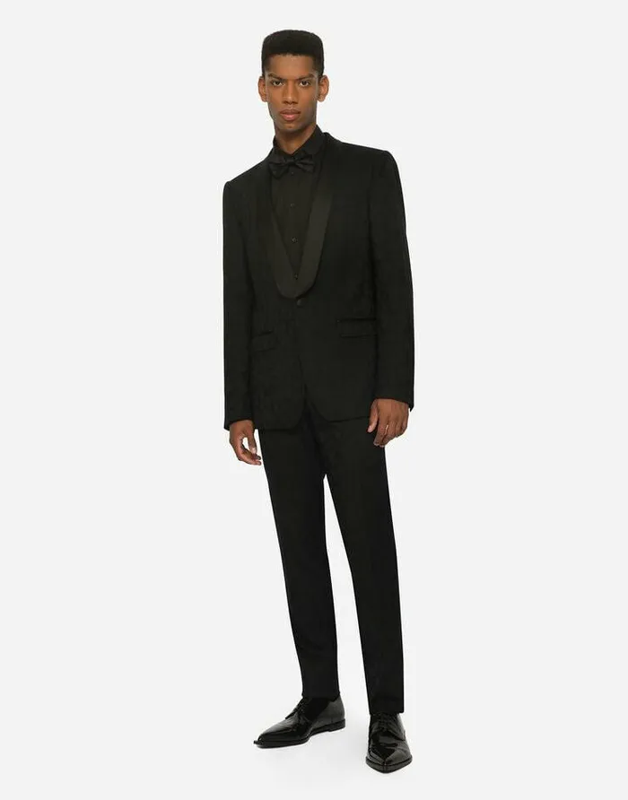 Dolce and Gabbana Trousers And Shorts Men Leopardprint Wool Jacquard Tuxedo Pants Black Dolce and Gabbana Trousers And Shorts Men Leopardprint Wool Jacquard Tuxedo Pants Black