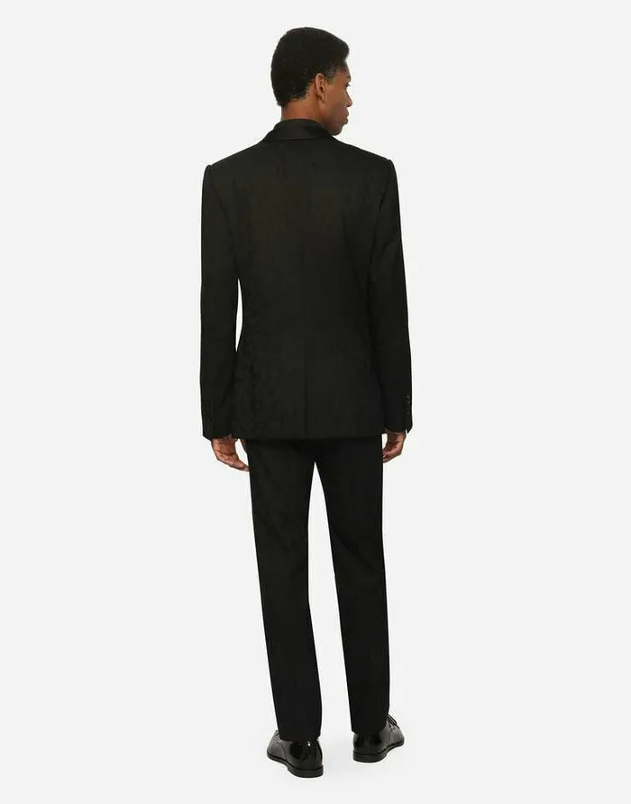 Dolce and Gabbana Trousers And Shorts Men Leopardprint Wool Jacquard Tuxedo Pants Black Dolce and Gabbana Trousers And Shorts Men Leopardprint Wool Jacquard Tuxedo Pants Black