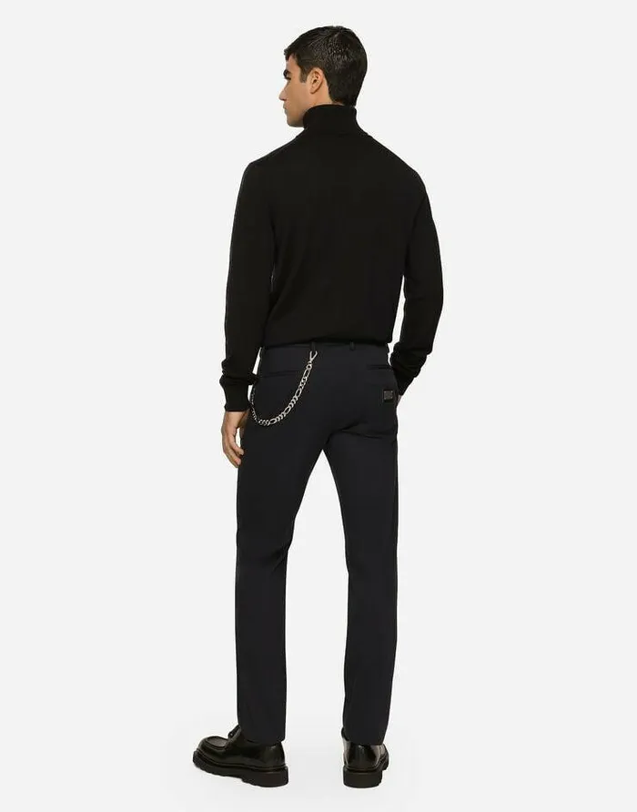 Dolce and Gabbana Trousers And Shorts Men Stretch Cotton Pants With Branded Tag Blue Dolce and Gabbana Trousers And Shorts Men Stretch Cotton Pants With Branded Tag Blue