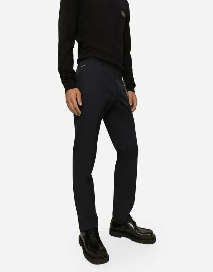 Dolce and Gabbana Trousers And Shorts Men Stretch Cotton Pants With Branded Tag Blue Dolce and Gabbana Trousers And Shorts Men Stretch Cotton Pants With Branded Tag Blue