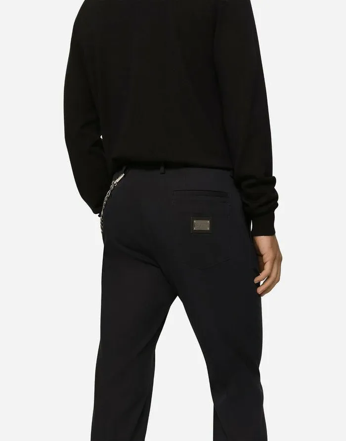 Dolce and Gabbana Trousers And Shorts Men Stretch Cotton Pants With Branded Tag Blue Dolce and Gabbana Trousers And Shorts Men Stretch Cotton Pants With Branded Tag Blue