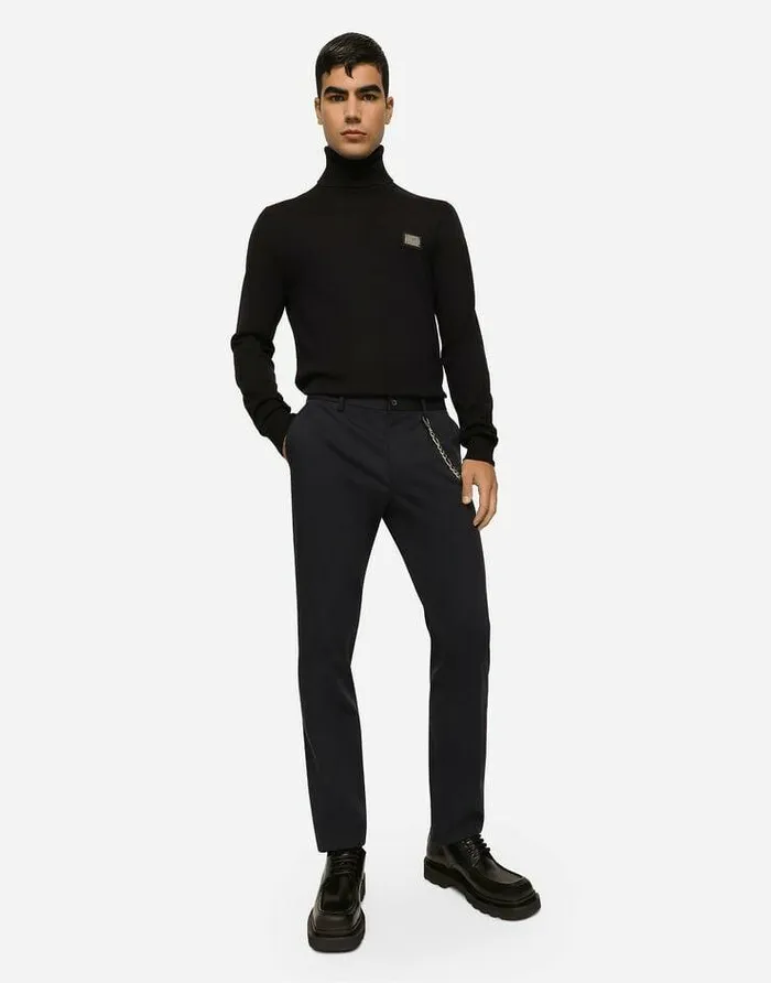 Dolce and Gabbana Trousers And Shorts Men Stretch Cotton Pants With Branded Tag Blue Dolce and Gabbana Trousers And Shorts Men Stretch Cotton Pants With Branded Tag Blue