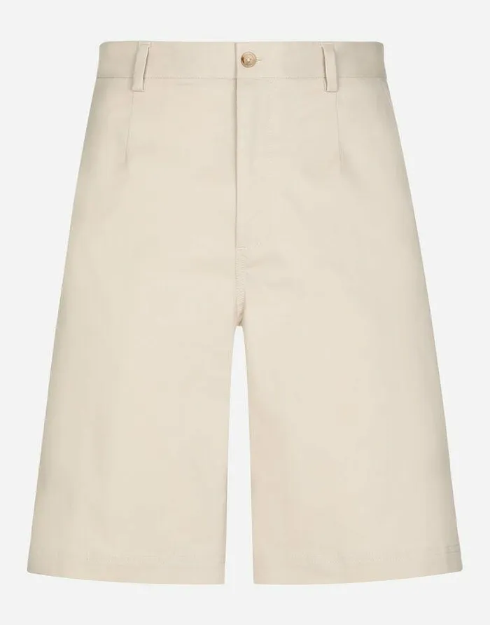Dolce and Gabbana Trousers And Shorts Men Stretch Cotton Shorts With Branded Tag Beige Dolce and Gabbana Trousers And Shorts Men Stretch Cotton Shorts With Branded Tag Beige