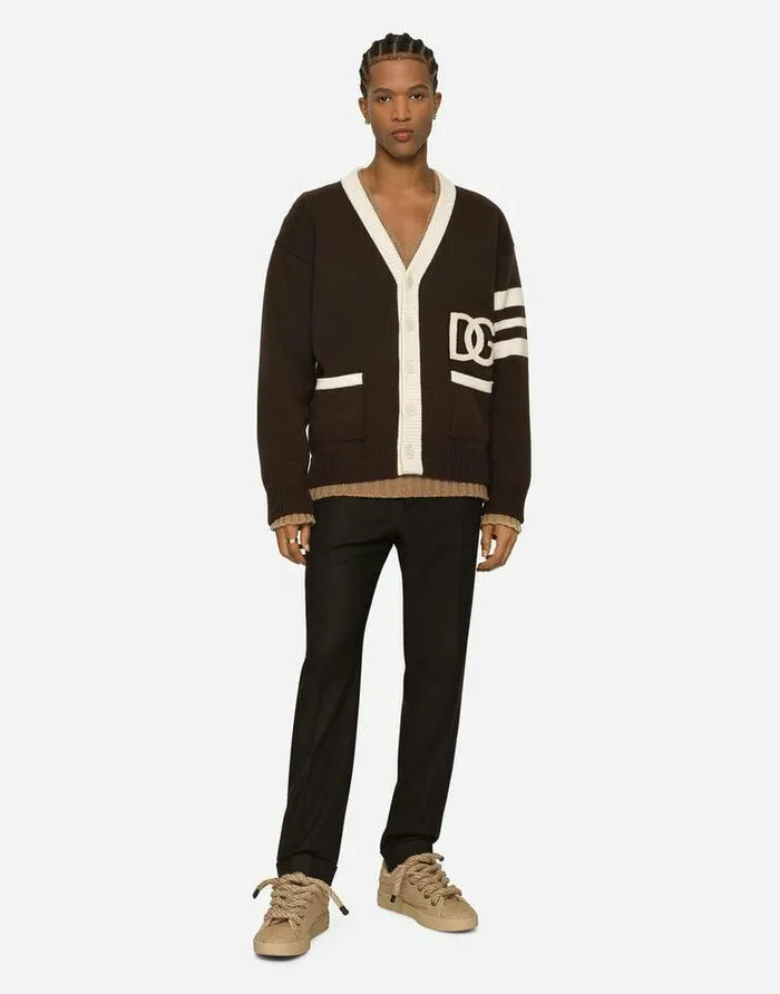 Dolce and Gabbana Trousers And Shorts Men Stretch Wool Pants With ReEdition Label Brown Dolce and Gabbana Trousers And Shorts Men Stretch Wool Pants With ReEdition Label Brown