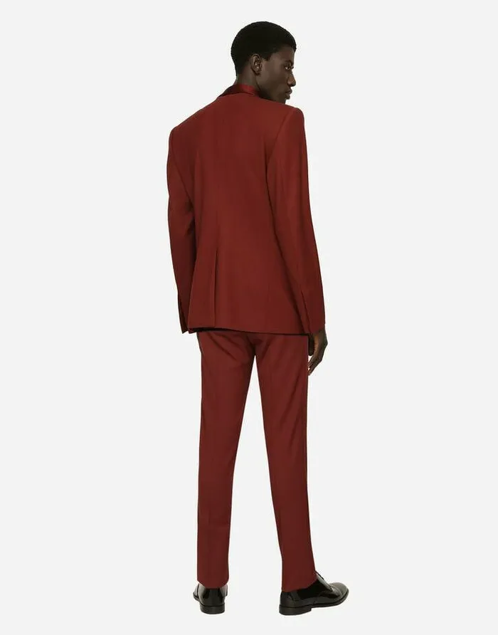 Dolce and Gabbana Trousers And Shorts Men Stretch Wool Tuxedo Pants Bordeaux Dolce and Gabbana Trousers And Shorts Men Stretch Wool Tuxedo Pants Bordeaux
