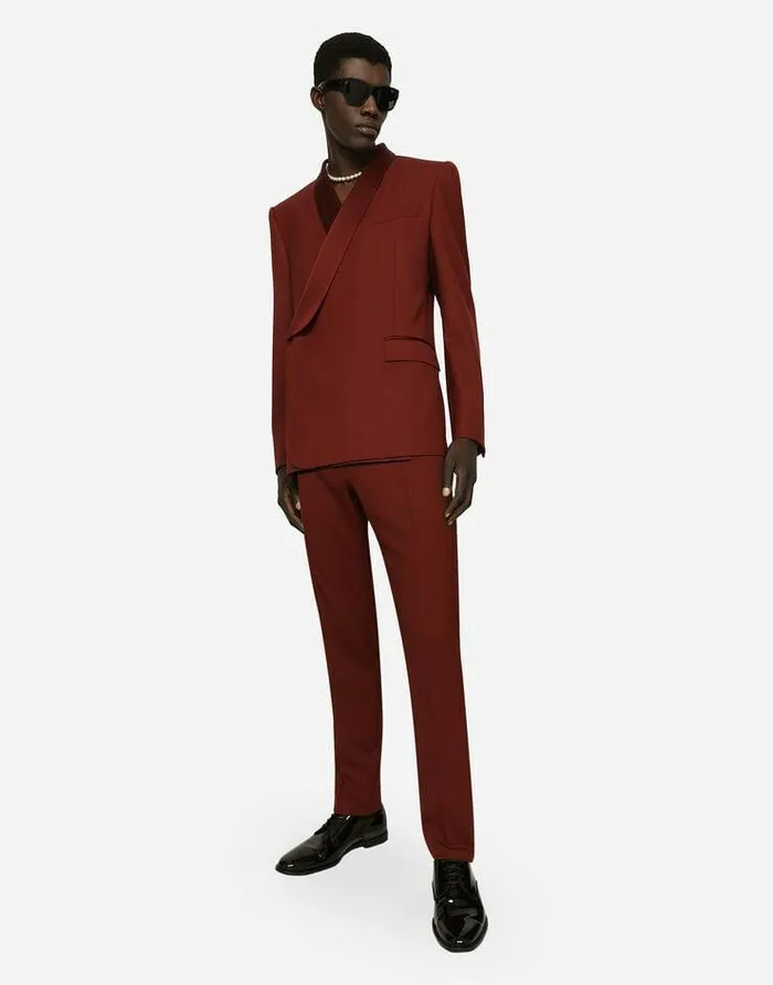 Dolce and Gabbana Trousers And Shorts Men Stretch Wool Tuxedo Pants Bordeaux Dolce and Gabbana Trousers And Shorts Men Stretch Wool Tuxedo Pants Bordeaux