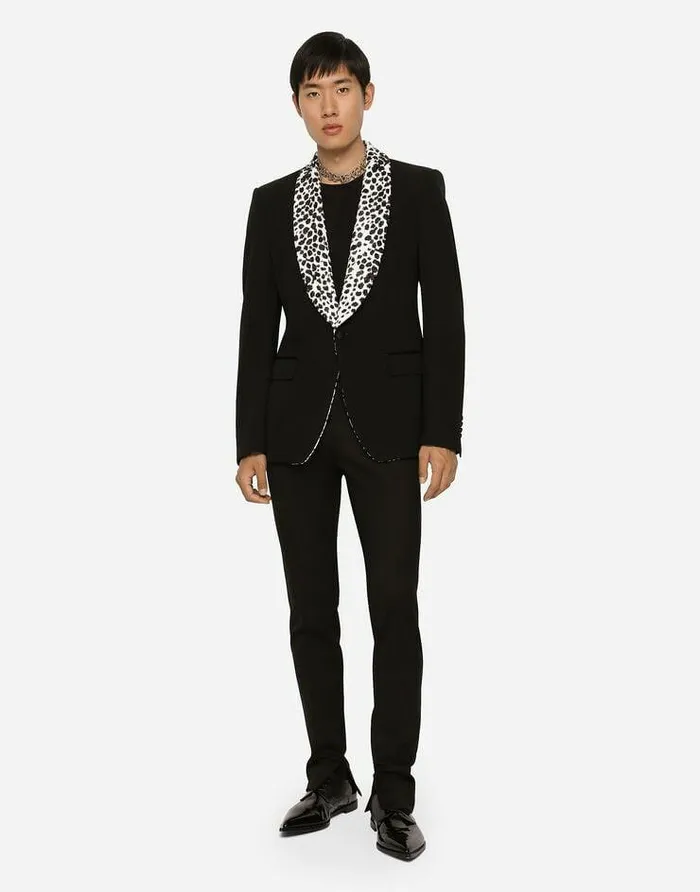 Dolce and Gabbana Trousers And Shorts Men Wool Pants With Cannet Details Black Dolce and Gabbana Trousers And Shorts Men Wool Pants With Cannet Details Black