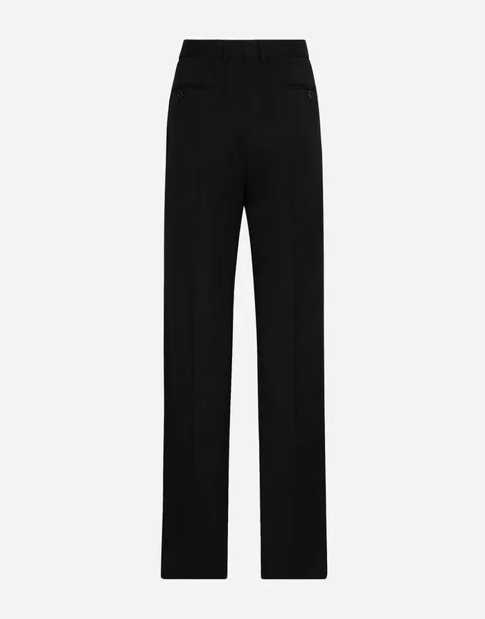 Dolce and Gabbana Trousers And Shorts Women Flared Woolen Pants Black Dolce and Gabbana Trousers And Shorts Women Flared Woolen Pants Black
