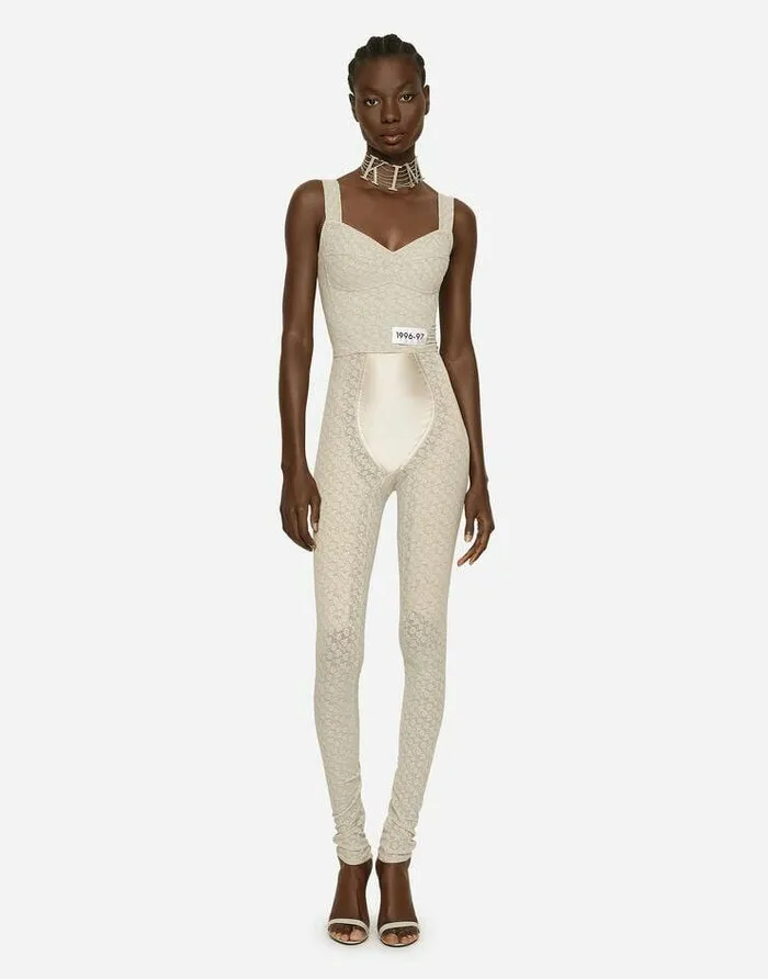 Dolce and Gabbana Trousers And Shorts Women KIM DOLCEandGABBANA Floral Jacquard Marquisette And Satin Leggings Grey Dolce and Gabbana Trousers And Shorts Women KIM DOLCEandGABBANA Floral Jacquard Marquisette And Satin Leggings Grey