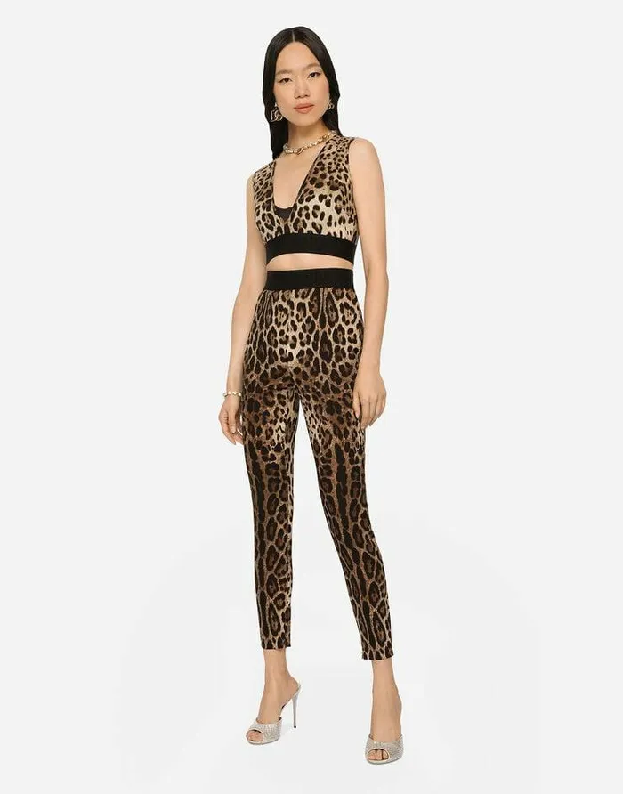 Dolce and Gabbana Trousers And Shorts Women Leopardprint Charmeuse Leggings Animal Print Dolce and Gabbana Trousers And Shorts Women Leopardprint Charmeuse Leggings Animal Print