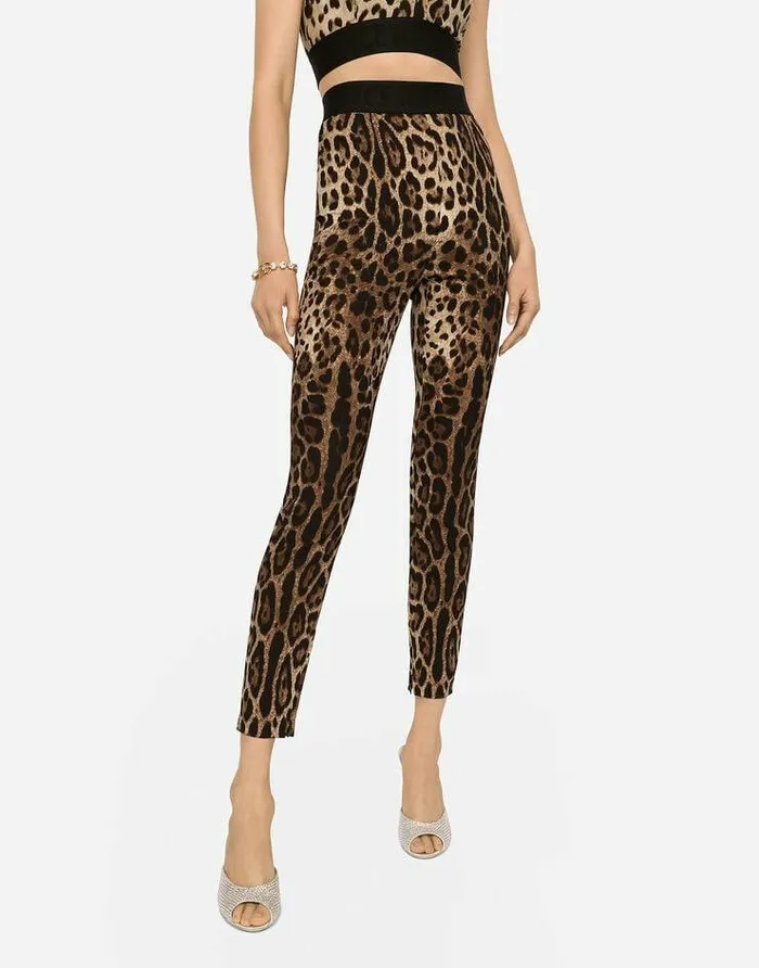 Dolce and Gabbana Trousers And Shorts Women Leopardprint Charmeuse Leggings Animal Print Dolce and Gabbana Trousers And Shorts Women Leopardprint Charmeuse Leggings Animal Print