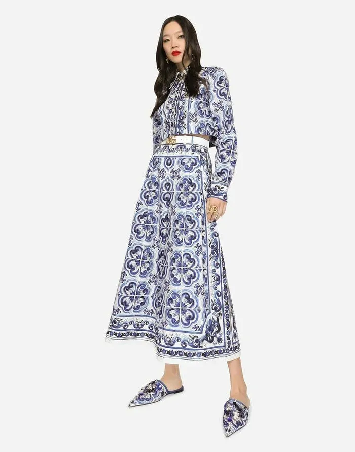 Dolce and Gabbana Trousers And Shorts Women Majolicaprint Poplin Culottes Multicolor Dolce and Gabbana Trousers And Shorts Women Majolicaprint Poplin Culottes Multicolor