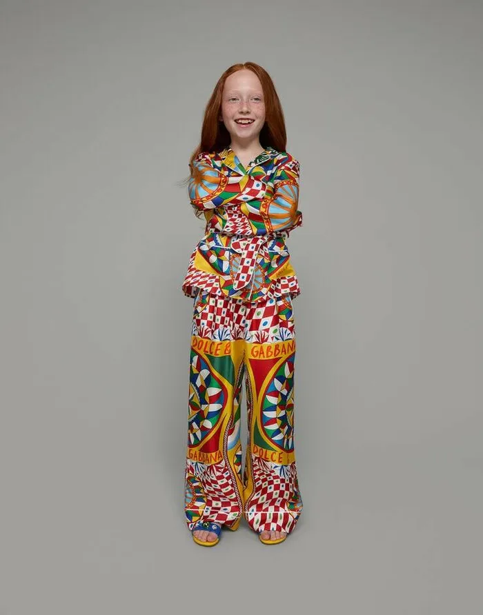 Dolce and Gabbana Trousers And Skirts Children Carrettoprint Twill Pants With Contrasting Piping Red Dolce and Gabbana Trousers And Skirts Children Carrettoprint Twill Pants With Contrasting Piping Red