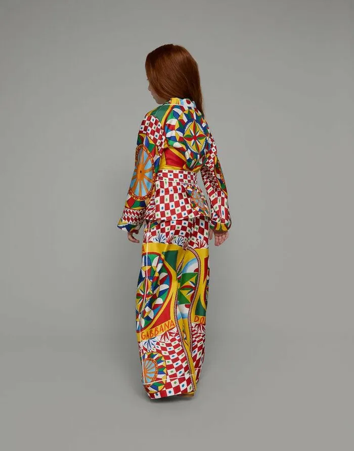 Dolce and Gabbana Trousers And Skirts Children Carrettoprint Twill Pants With Contrasting Piping Red Dolce and Gabbana Trousers And Skirts Children Carrettoprint Twill Pants With Contrasting Piping Red