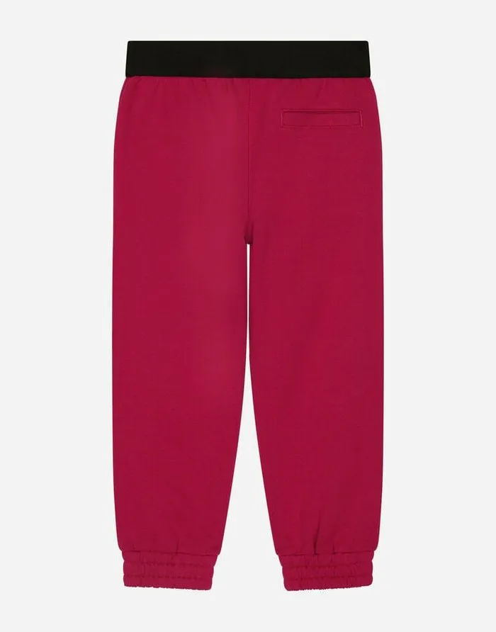 Dolce and Gabbana Trousers And Skirts Children Jersey Jogging Pants With Branded Elastic Fuchsia Dolce and Gabbana Trousers And Skirts Children Jersey Jogging Pants With Branded Elastic Fuchsia