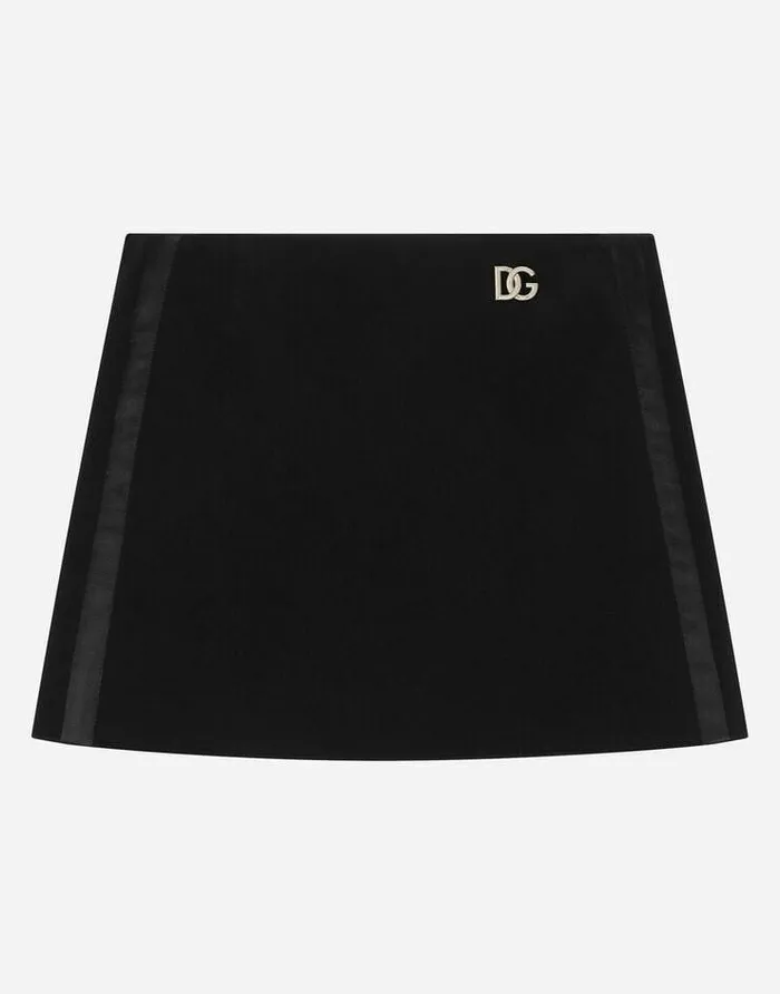 Dolce and Gabbana Trousers And Skirts Children Miniskirt With DG Logo Black