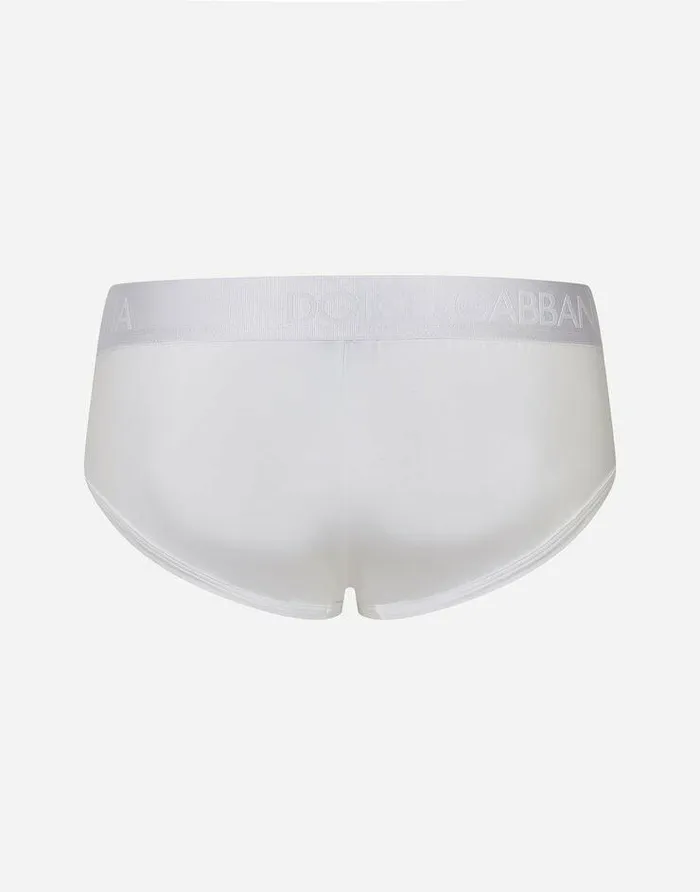 Dolce and Gabbana Underwear And Loungewear Men Twoway Stretch Jersey Brando Briefs White Dolce and Gabbana Underwear And Loungewear Men Twoway Stretch Jersey Brando Briefs White