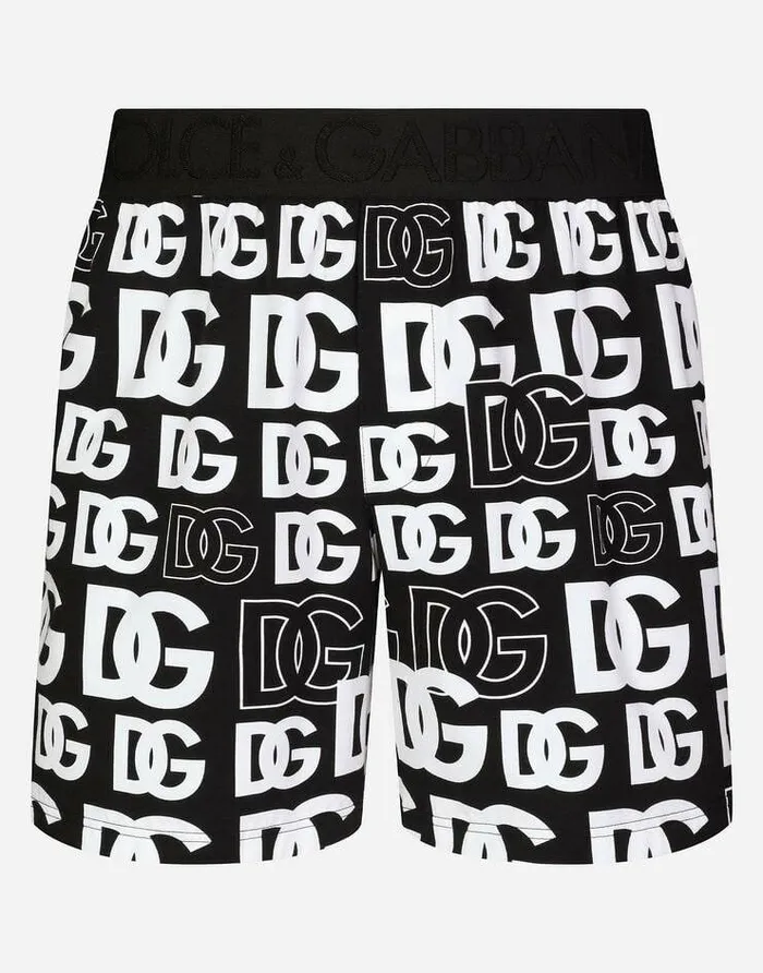 Dolce and Gabbana Underwear And Loungewear Men Twoway Stretch Jersey Shorts With DG Logo Multicolor Dolce and Gabbana Underwear And Loungewear Men Twoway Stretch Jersey Shorts With DG Logo Multicolor