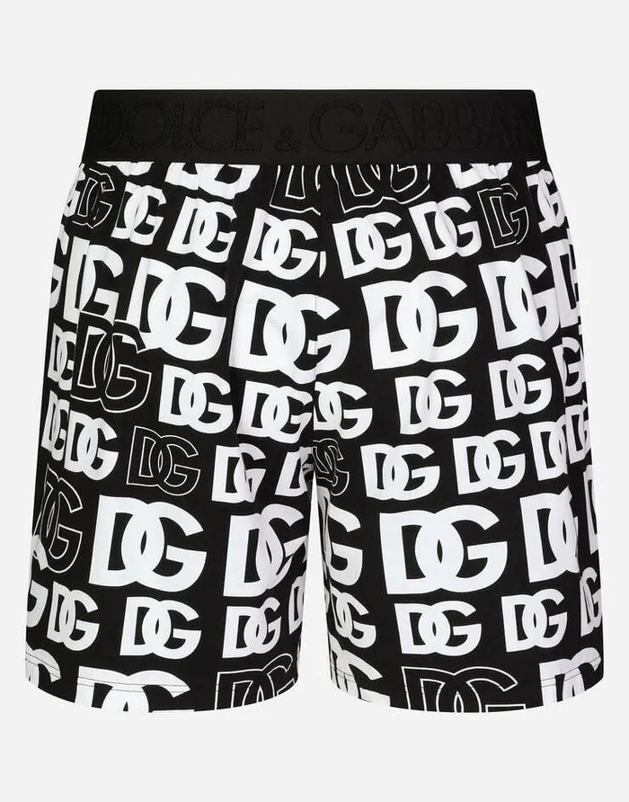 Dolce and Gabbana Underwear And Loungewear Men Twoway Stretch Jersey Shorts With DG Logo Multicolor Dolce and Gabbana Underwear And Loungewear Men Twoway Stretch Jersey Shorts With DG Logo Multicolor