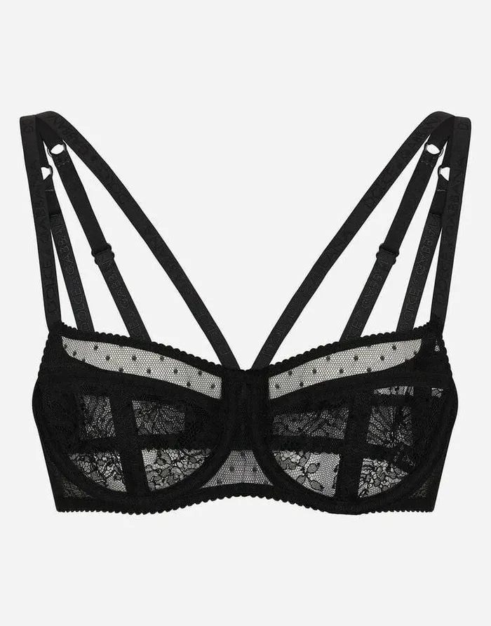 Dolce and Gabbana Underwear Women Lace Balconette Bra Black