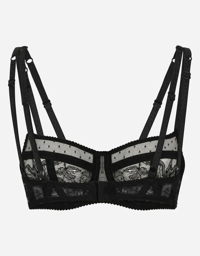 Dolce and Gabbana Underwear Women Lace Balconette Bra Black Dolce and Gabbana Underwear Women Lace Balconette Bra Black