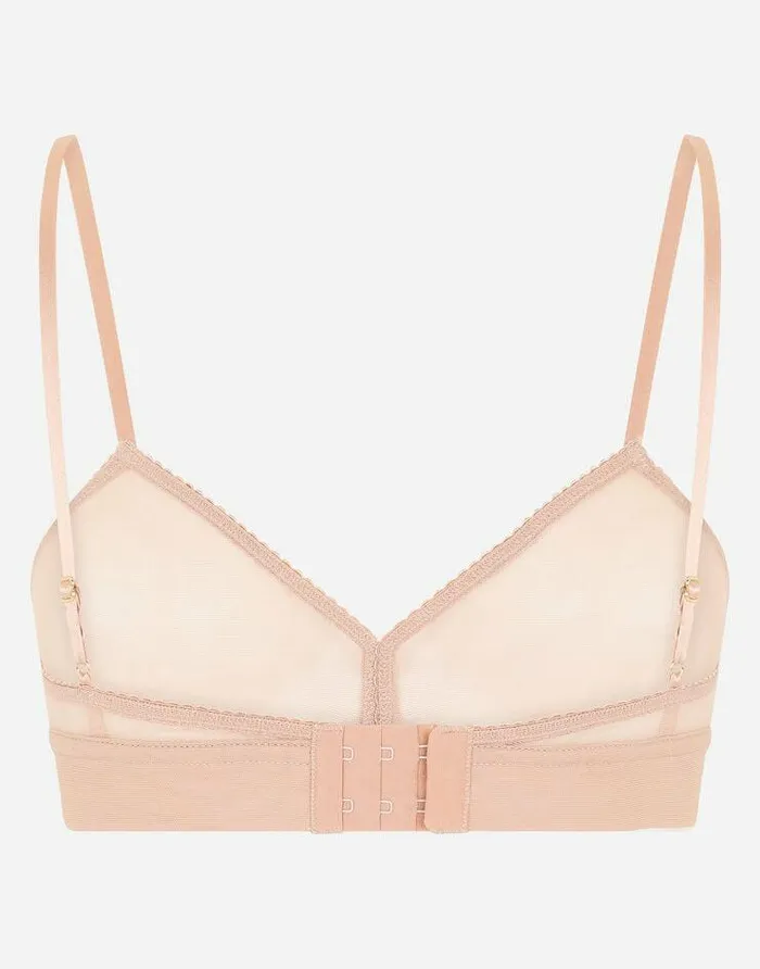 Dolce and Gabbana Underwear Women Tulle Triangle Bra With DG Logo Pale Pink Dolce and Gabbana Underwear Women Tulle Triangle Bra With DG Logo Pale Pink