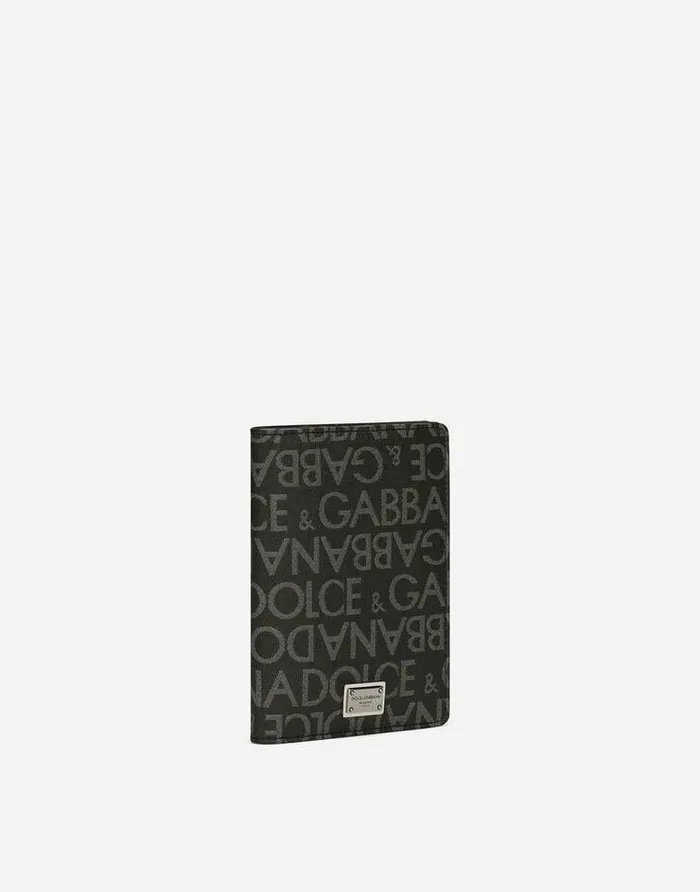 Dolce and Gabbana Wallets And Small Leather Goods Men Coated Jacquard Passport Holder Multicolor