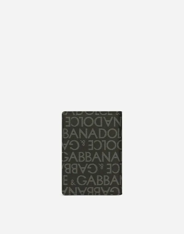 Dolce and Gabbana Wallets And Small Leather Goods Men Coated Jacquard Passport Holder Multicolor