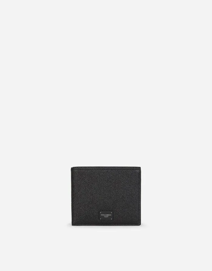Dolce and Gabbana Wallets And Small Leather Goods Men Dauphine Calfskin Bifold Wallet With Branded Plate Black Dolce and Gabbana Wallets And Small Leather Goods Men Dauphine Calfskin Bifold Wallet With Branded Plate Black