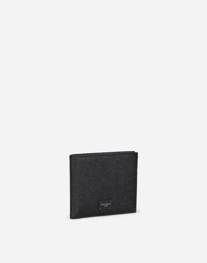 Dolce and Gabbana Wallets And Small Leather Goods Men Dauphine Calfskin Bifold Wallet With Branded Plate Black Dolce and Gabbana Wallets And Small Leather Goods Men Dauphine Calfskin Bifold Wallet With Branded Plate Black