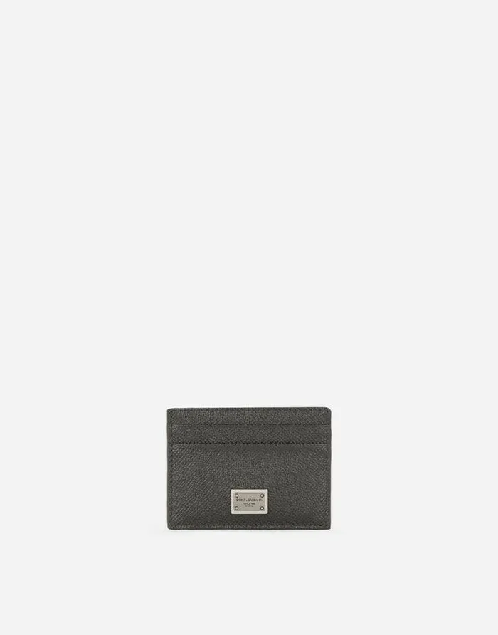 Dolce and Gabbana Wallets And Small Leather Goods Men Dauphine Calfskin Card Holder Grey Dolce and Gabbana Wallets And Small Leather Goods Men Dauphine Calfskin Card Holder Grey