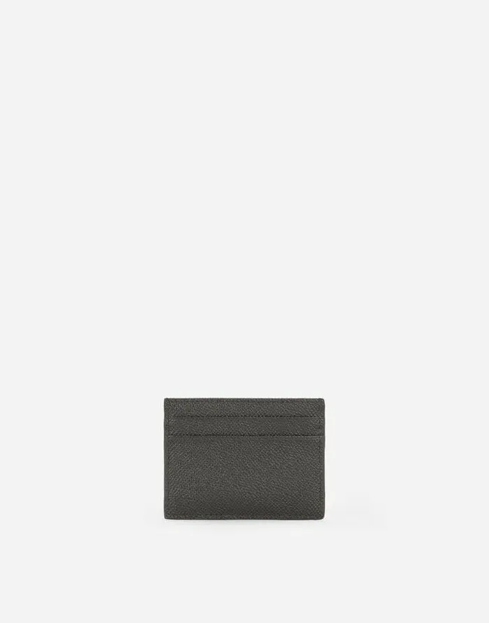 Dolce and Gabbana Wallets And Small Leather Goods Men Dauphine Calfskin Card Holder Grey
