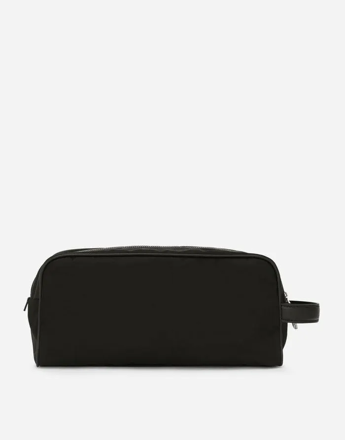 Dolce and Gabbana Wallets And Small Leather Goods Men Nylon And Calfskin Toiletry Bag Black