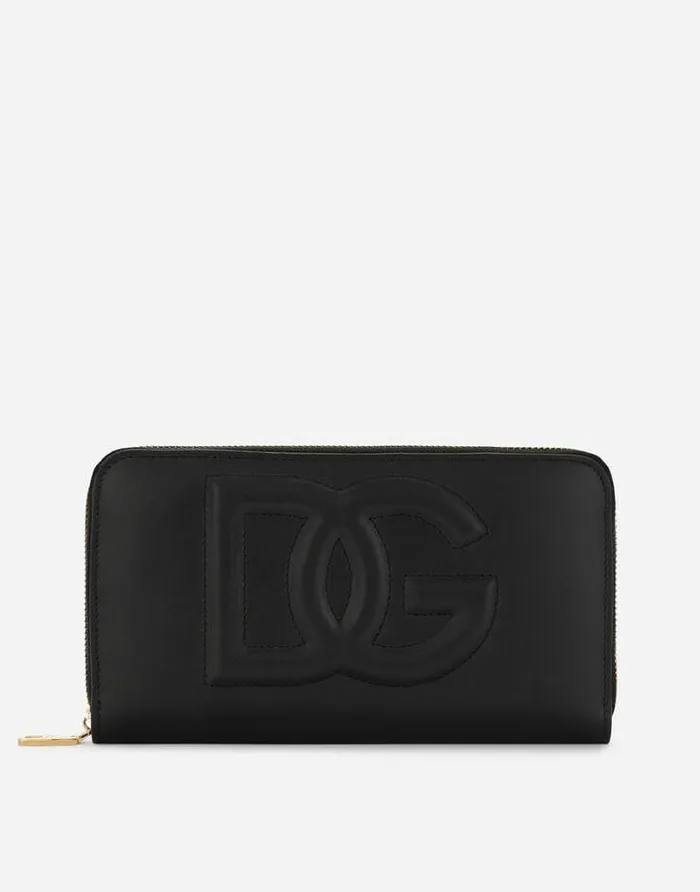 Dolce and Gabbana Wallets And Small Leather Goods Women Calfskin Ziparound DG Logo Wallet Black Dolce and Gabbana Wallets And Small Leather Goods Women Calfskin Ziparound DG Logo Wallet Black