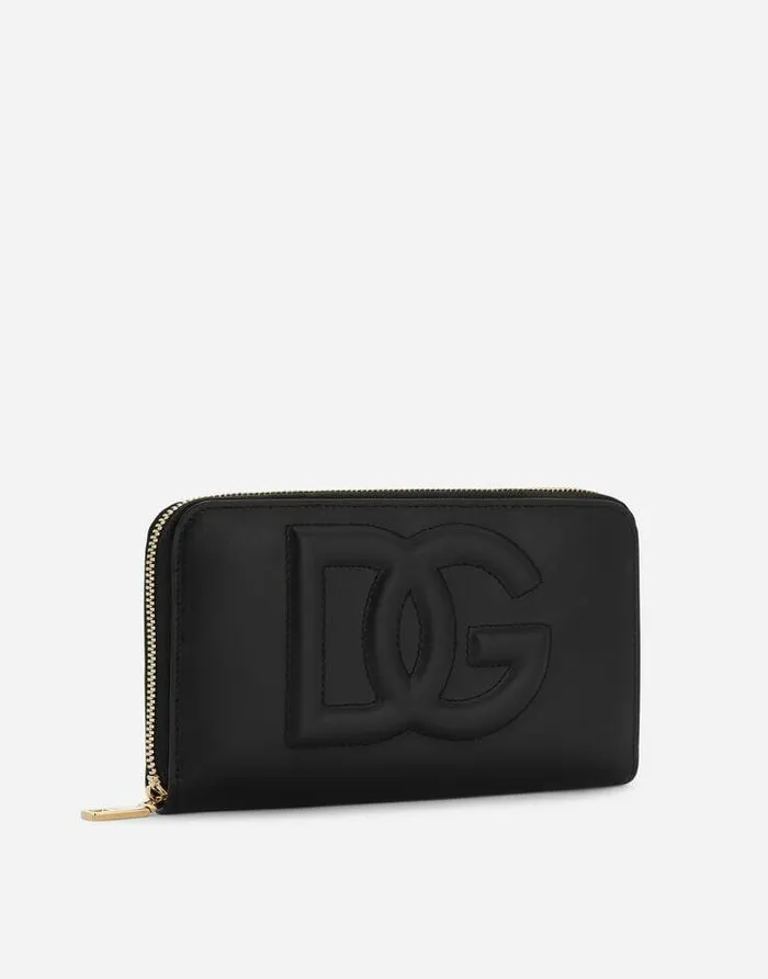 Dolce and Gabbana Wallets And Small Leather Goods Women Calfskin Ziparound DG Logo Wallet Black Dolce and Gabbana Wallets And Small Leather Goods Women Calfskin Ziparound DG Logo Wallet Black