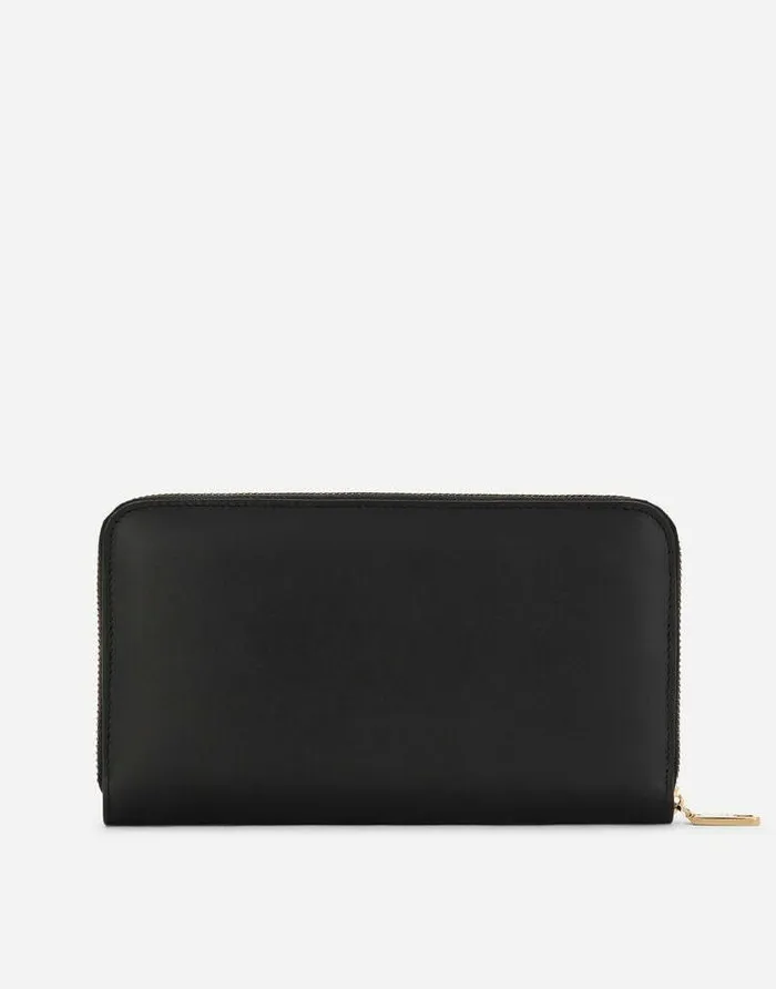 Dolce and Gabbana Wallets And Small Leather Goods Women Calfskin Ziparound DG Logo Wallet Black Dolce and Gabbana Wallets And Small Leather Goods Women Calfskin Ziparound DG Logo Wallet Black