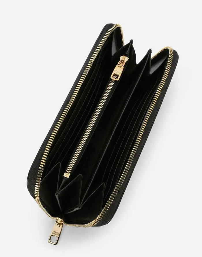 Dolce and Gabbana Wallets And Small Leather Goods Women Calfskin Ziparound DG Logo Wallet Black Dolce and Gabbana Wallets And Small Leather Goods Women Calfskin Ziparound DG Logo Wallet Black