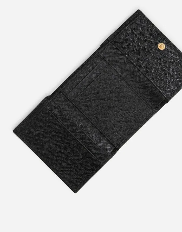 Dolce and Gabbana Wallets And Small Leather Goods Women Dauphine Calfskin Wallet With Branded Tag Black