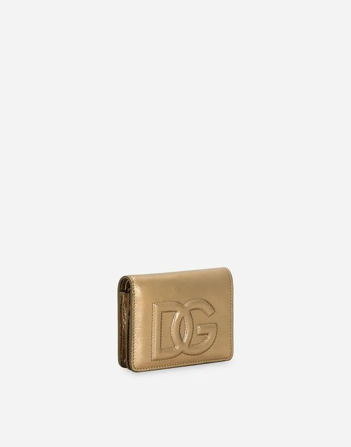 Dolce and Gabbana Wallets And Small Leather Goods Women DG Logo Continental Wallet Gold