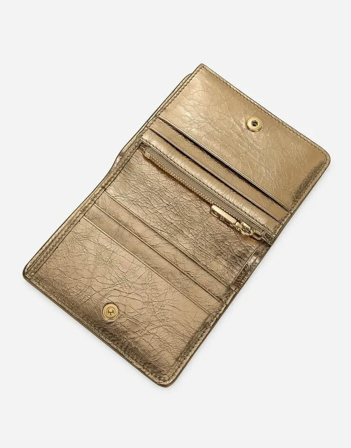 Dolce and Gabbana Wallets And Small Leather Goods Women DG Logo Continental Wallet Gold